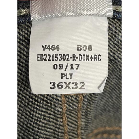 Eddie Bauer Jeans Mens 36x32 Blue Straight Fit Dark Wash Denim Cotton Classic - Picture 12 of 13